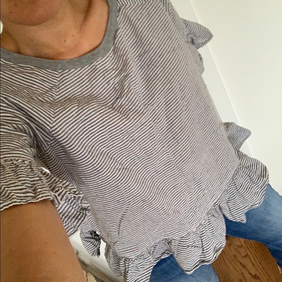 Elizabeth & James Striped Ruffled Tee - Picture 5 of 5